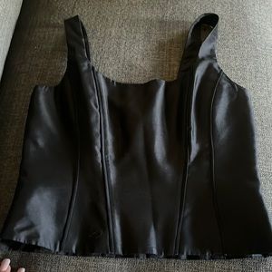 Black Silk Bodice with side zipper and lined silk with snap for undergarments